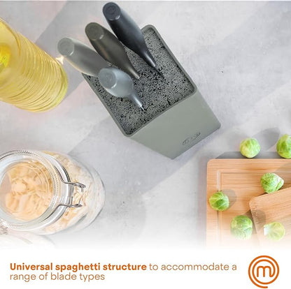 MasterChef Knife Block Set of 6 Kitchen Knives, Extra Sharp Stainless Steel