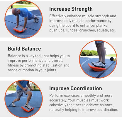 Body Sport Rocker Board for Balance Training, Standing Desk, Physical Therapy &