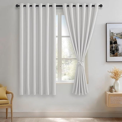 JIUZHEN Greyish White Blackout Curtains
