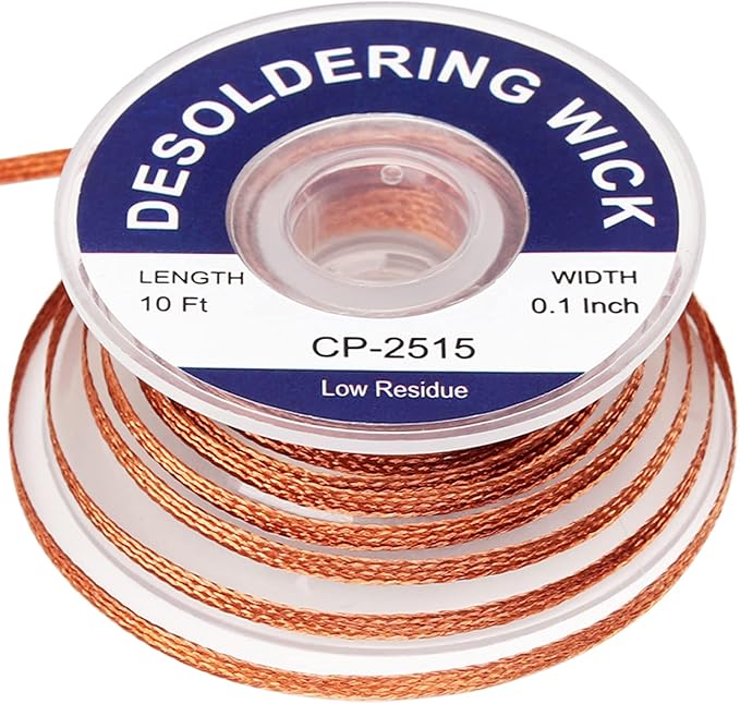 solder wick braid 10ft Length Desoldering Wick Braid Remover Tool Solder Sucker 1 piece No-Clean soldering Wick Wire Roll and Disassemble Electrical Components