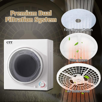 CTT Portable Clothes Dryer 3.5 cu.ft, 110V Laundry Dryer