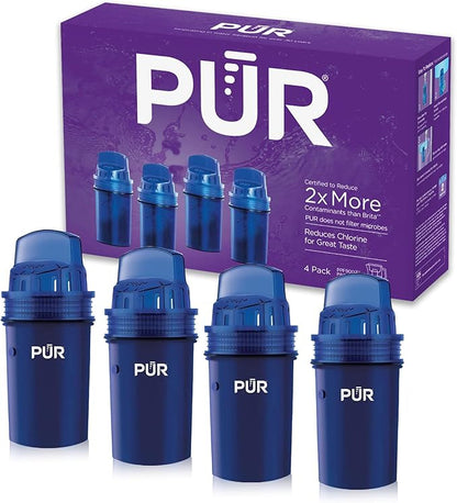PUR Water Pitcher & Dispenser Replacement Filter 4-Pack, Genuine PUR Water