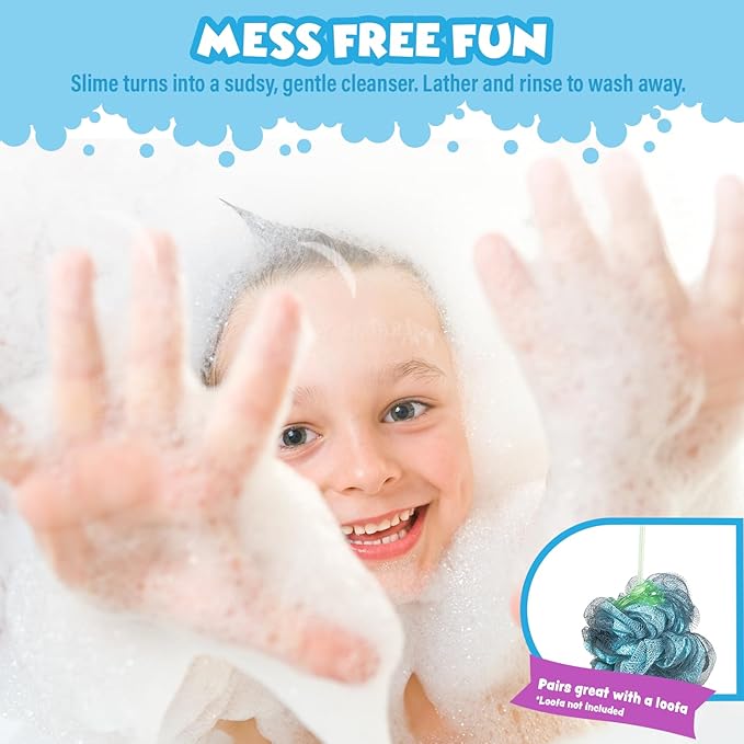 Tub Works® Bath Slime Kids Body Wash, Variety 4 Pack | Gooey, Playful Texture with Fresh, Fruity Scents | Dermatologist Tested | Sensory Fun Bath Toys for Toddlers & Kids | Colorful Slime Kids Soap