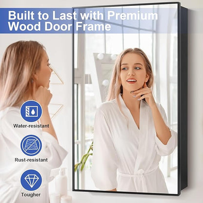 Medicine Cabinet with Mirror, 20x30 Inch Rectangle Wall Mounted Bathroom Vanity
