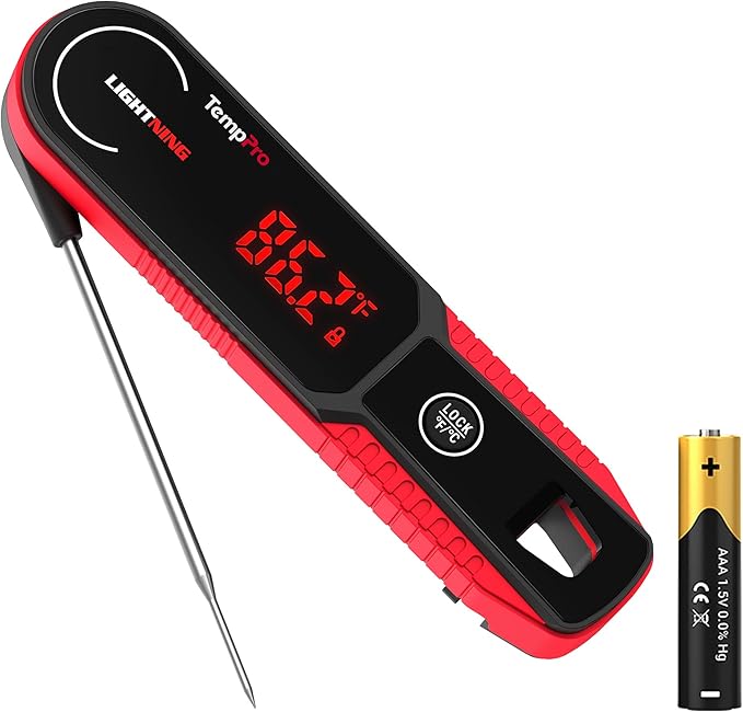 TempPro Lightning 1-Sec Instant Read Meat Thermometer, Kitchen Food Thermometer