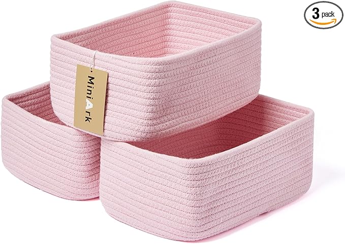 MiniArk Small Storage Baskets for Organizing | Closet Organizer Bins | Shelf