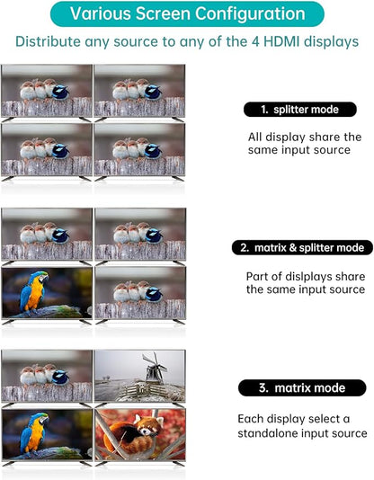 MT-VIKI 4K HDMI Matrix Switch 4x4