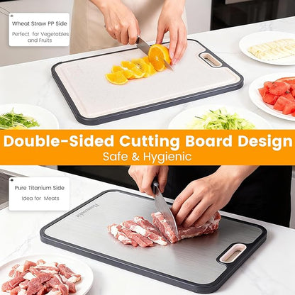 Titanium Cutting Board for Kitchen, Double Sided Cutting Board, Pure Titanium