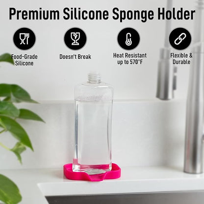 Zulay Kitchen Small Silicone Sponge Holder – Space-Saving Sink Organizer Tray