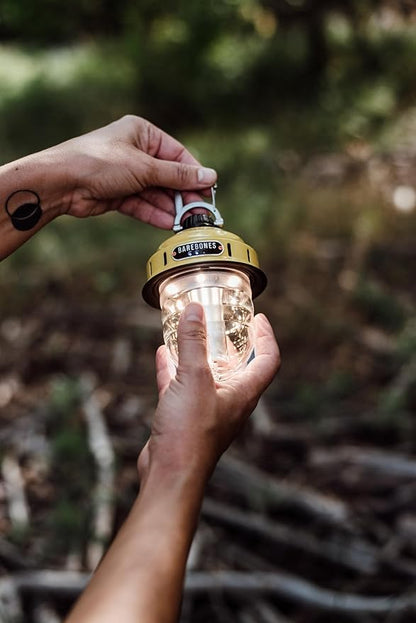 Barebones Beacon Hanging Light ??Dusty Yellow, Rechargeable LED Camping Lantern with Adjustable Brightness ??Weatherproof Vintage-Style Hanging Lantern for Outdoor Adventures and Year-Round Use