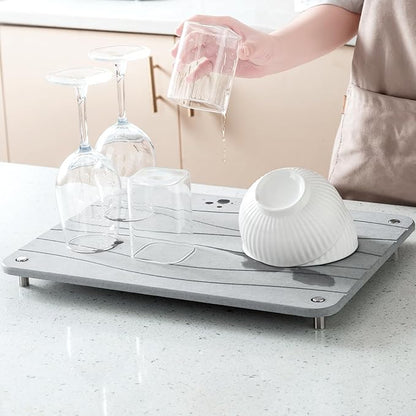 Stone Drying Mat for Kitchen Counter, Diatomaceous Dish Drying Mats Superb