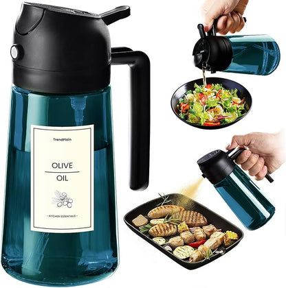 TrendPlain 16oz/470ml Blue Glass Olive Oil Sprayer