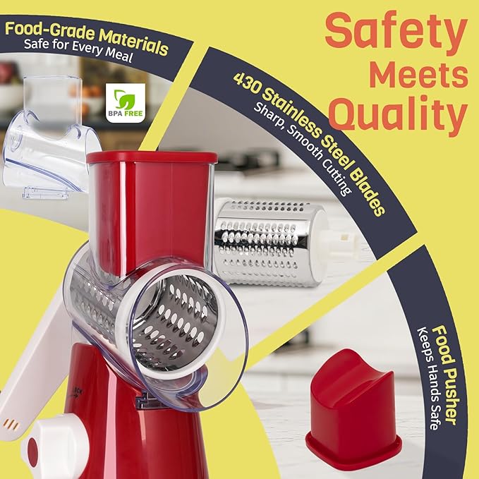 Cheese Grater Hand Crank, Rotary Cheese Shredder