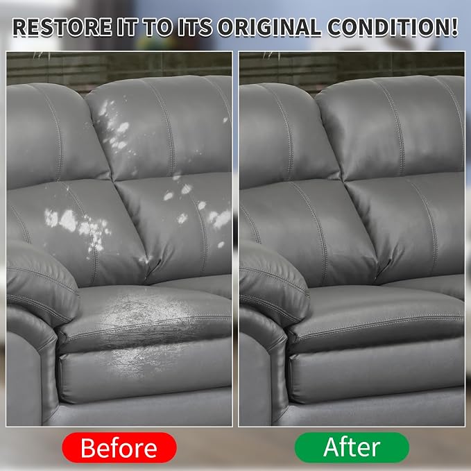 Dark Gray Leather Recoloring Balm with 100ml Mink Oil,Leather Couch Scratch Remover,Leather Repair kit for Vinyl Furniture and Car Interior,Leather Dye Paint,Mink Oil for Leather
