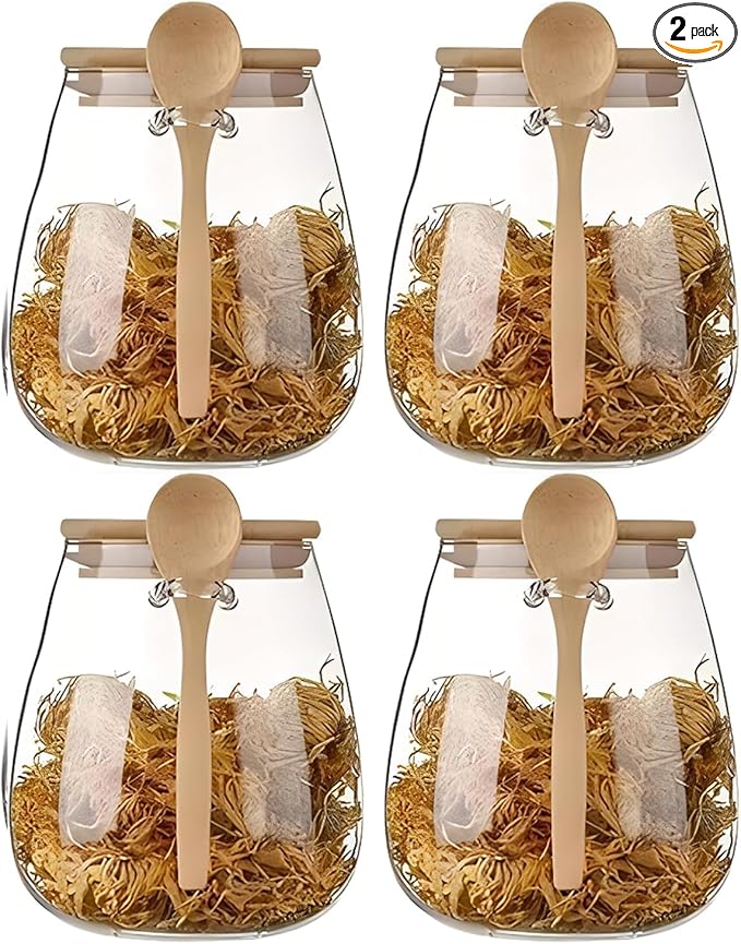Airtight glass jar storage container