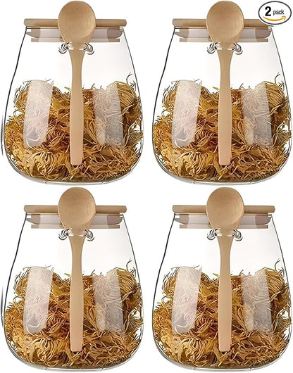 Airtight glass jar storage container