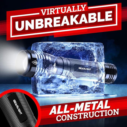 GearLight S2500 LED Flashlight - Extremely Bright, Powerful Tactical Flashlights with High Lumens for Camping, Emergency & Everyday Use - 1 Pack, (Batteries Not Included)