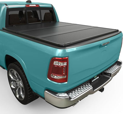 AUTOSAVER88 FRP Hard Tri-fold Truck Bed Tonneau Cover Compatible with Dodge Ram 1500 2002-2026 (Classic & New), Fit for Dodge Ram 2500 3500 2003-2026 6.4ft Bed Without Rambox