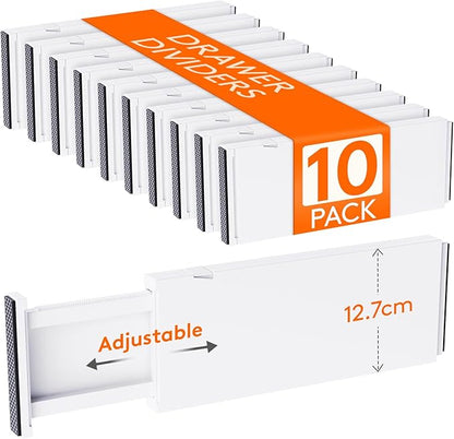 Lifewit 10 Pack 5" High Drawer Dividers 34-56cm/13.5-22" Adjustable Drawer