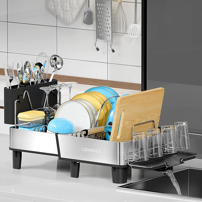 Dish Drying Rack, 304 Stainless Steel Exendable Dish Rack