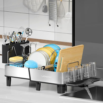 Dish Drying Rack, 304 Stainless Steel Exendable Dish Rack