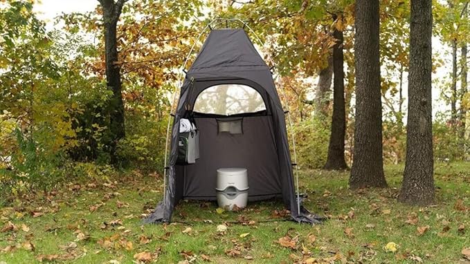 SylvanSport Privy Bivy Privacy Tent - Windproof, Portable Shelter for Camping Toilets & Changing Room - 6??8??of Interior Height - Easy Setup - Pop-Up Pod with Window for Camping, Beach & Tailgates