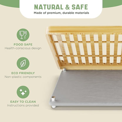 NIUM Stone Drying Mat for Kitchen Counter & Bamboo Rack