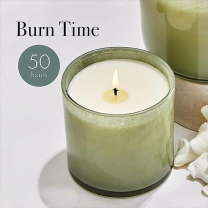 LAFCO New York Classic Candle, Fresh Cut Gardenia - Pack of 2, 6.5 oz - 50-Hour Burn Time - Reusable, Hand Blown Glass Vessel - Made in The USA