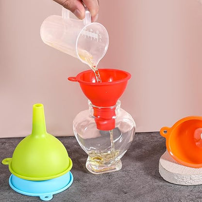 4 Pack Kitchen Silicone Funnel, 4 Colors Kitchen Funnel Set Wide Mouth Funnels