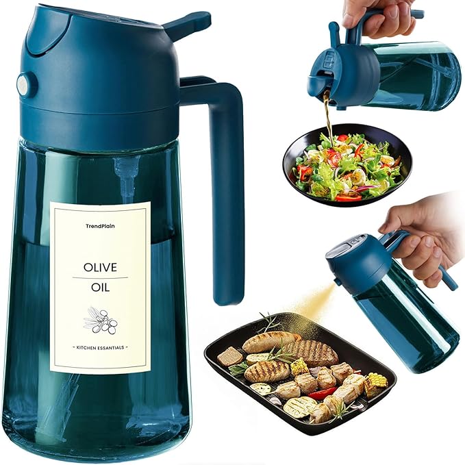 TrendPlain 16oz/470ml Blue Glass Olive Oil Sprayer