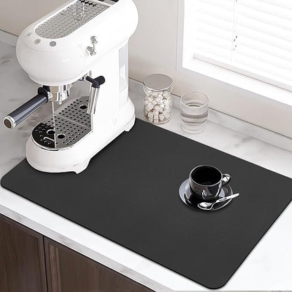 LOPNUR Kitchen Dish Drying Mat, Diatomite Coffee Mat, Super Absorbent Dish