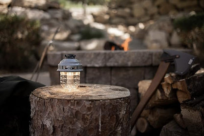 Barebones Beacon Hanging Light ??State Grey, Rechargeable LED Camping Lantern with Adjustable Brightness ??Weatherproof Vintage-Style Hanging Lantern for Outdoor Adventures and Year-Round Use