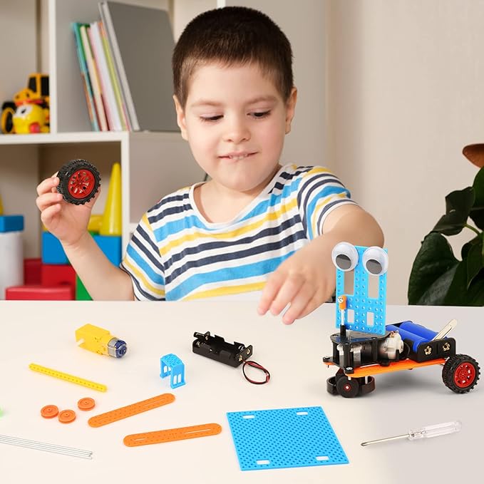 STEM Science Kits for Kids 5-7 8-12, Robotics Robot Building Car Kit STEM Toys for Boys Robots Craft 5-8 6-8, Science Activities Experiment Engineering Project Electronics 5 6 7 8 Year Old Boy Gifts