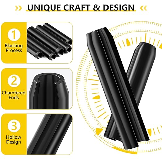 274Pcs Roll Pins Assortment, 65Mn Steel Black Roll Pins