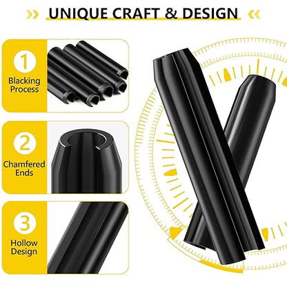274Pcs Roll Pins Assortment, 65Mn Steel Black Roll Pins