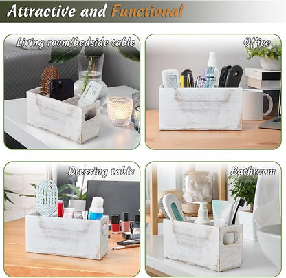 DRASTAR Wooden Silverware Caddy, Flatware Cutlery Holder, Kitchen Utensil Holder