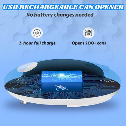 USB Rechargeable Electric Can Opener – Battery Operated, One Touch Automatic