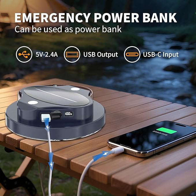 5000LM Flashlight Portable LED Camping Lantern Rechargeable Light 30W with Magnet , IPX4 Waterproof Tent Lights Power Failure Emergency Survival Kits Snowstorm