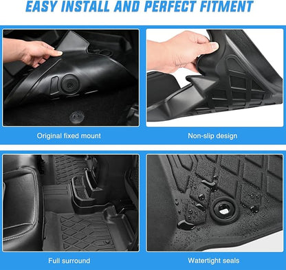 Nilight TPE Floor Mats for Honda Accord (Include Hybrid) 2023 2024 2025 2026 All Weather Custom Fit Heavy Duty Floor Liners