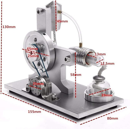Hot Air Stirling Motor Power Generator Alpha Engine Model Educational Physics Experiment Kit (A)
