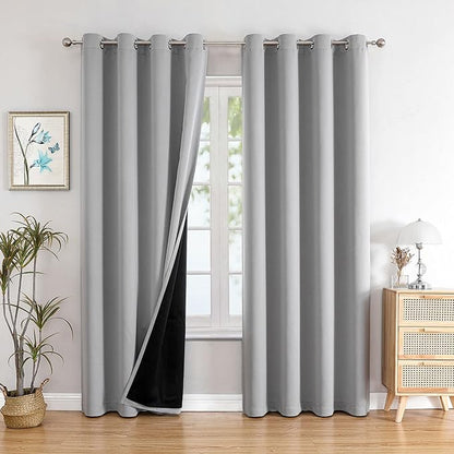 ChrisDowa 100% Blackout Curtains 102 inch Long