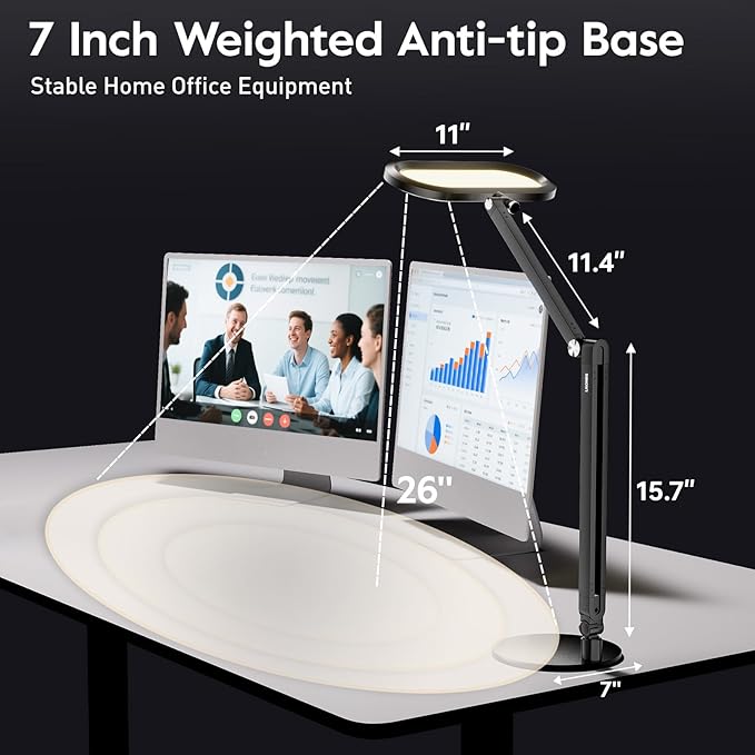 Premium LED Desk Lamp for Home Office – Eye-Caring Double Side Light