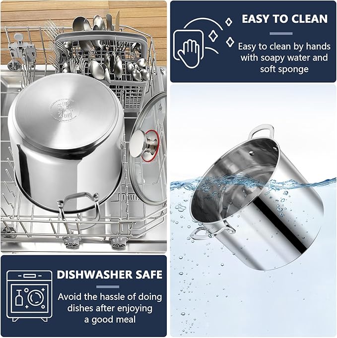 P&P CHEF 12 Quart Stainless Steel Stock Pot