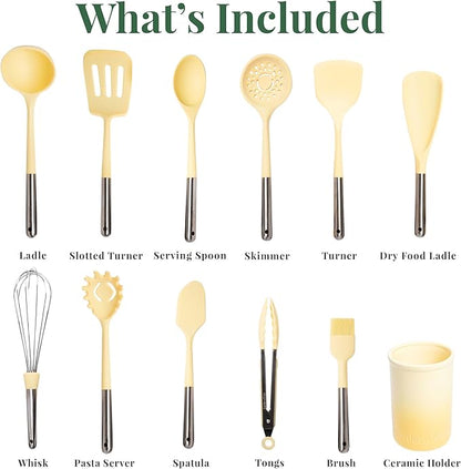 Larder & Vine 12-Piece Silicone Kitchen Cooking Utensils Set