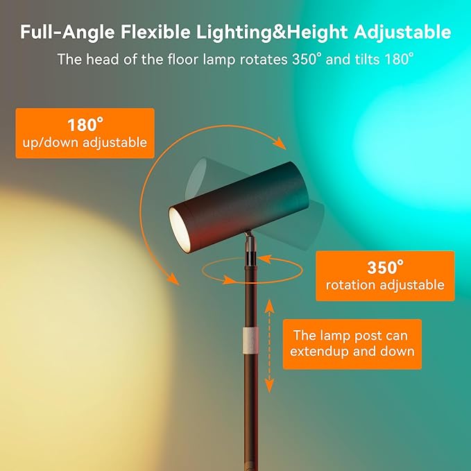 SIBRILLE Spotlight Floor Lamp, Tall LED Standing Lamp