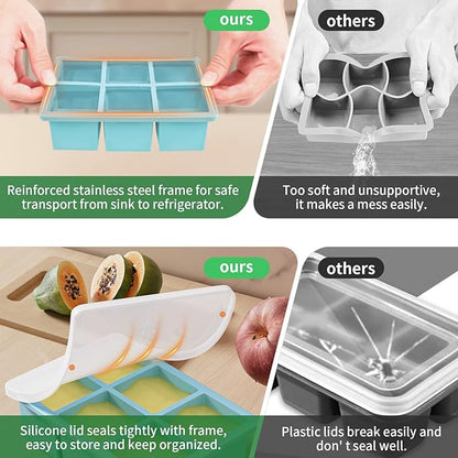 Large Ice Cube Tray for Whiskey: FDDBI Silicone Ice Cube Trays