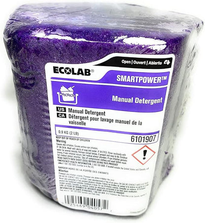 Ecolab Smart Power Manual Dish Pot Pan Detergent 6101907 (2 Lb Block)