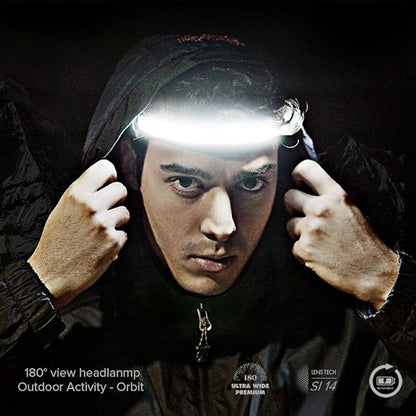 Orbit 2025 Edition Headlamp ??210° Wide Beam + 60° Focus Light, 1020 Lumens, USB-C Rechargeable, IP56 Waterproof, Lightweight LED Headlamp for Camping, Work, Running, Outdoors (Navy)