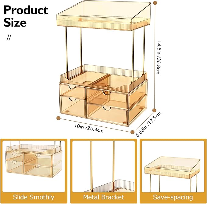 SNSLXH 4 Drawers Makeup Organizer