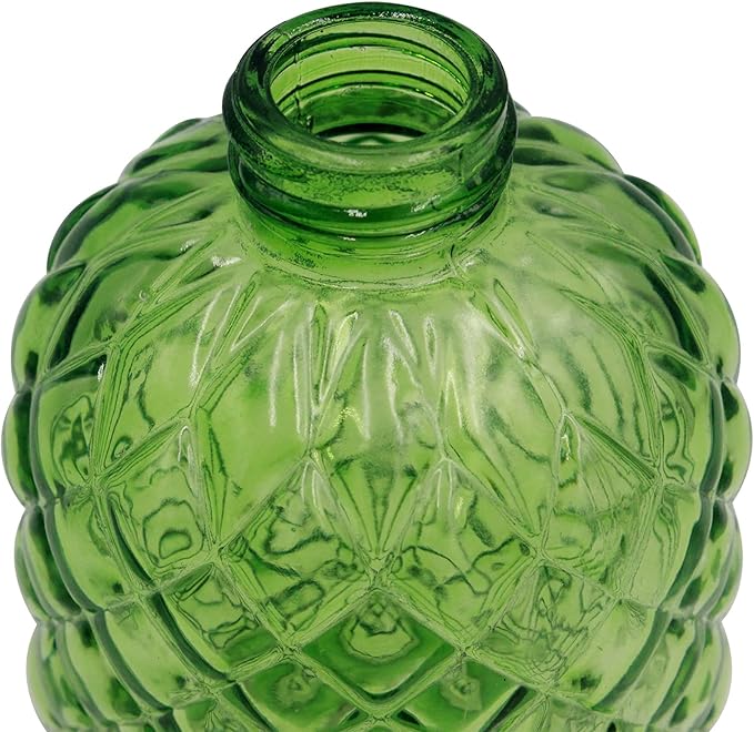 16 oz Diamond Pattern Glass Soap Dispenser, Kitchen and Bathroom Refillable